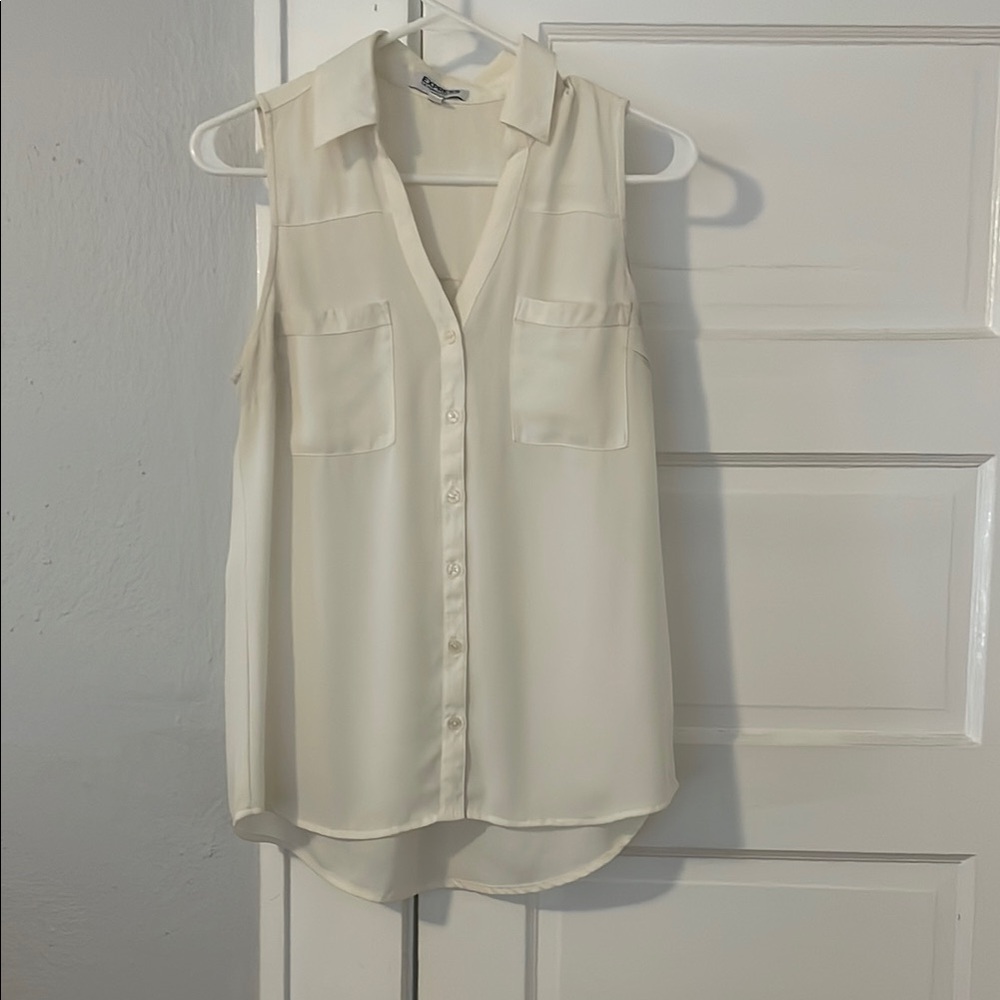 Sleeveless Ivory Blouse